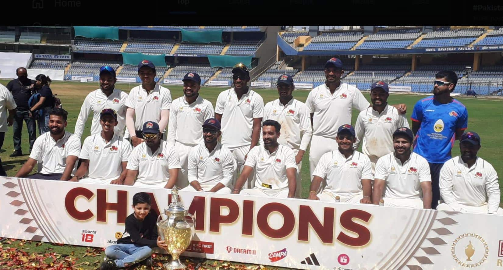 Mumbai, the defending Ranji champions [Source: @CricCrazyJohns/X.Com]
